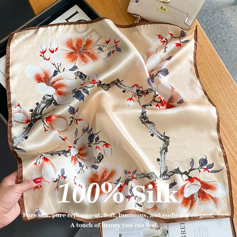 Luxury Brand 100% Real Silk Scarf Women 53cm Square Floral Print Neck Scarf Neck Hair Hijab Bandana Foulard Shawl Wrap for Lady
Luxury Brand 100% Real Silk Scarf Women 53cm Square Floral Print Neck Scarf Neck Hair Hijab Bandana Foulard Shawl Wrap for Lady