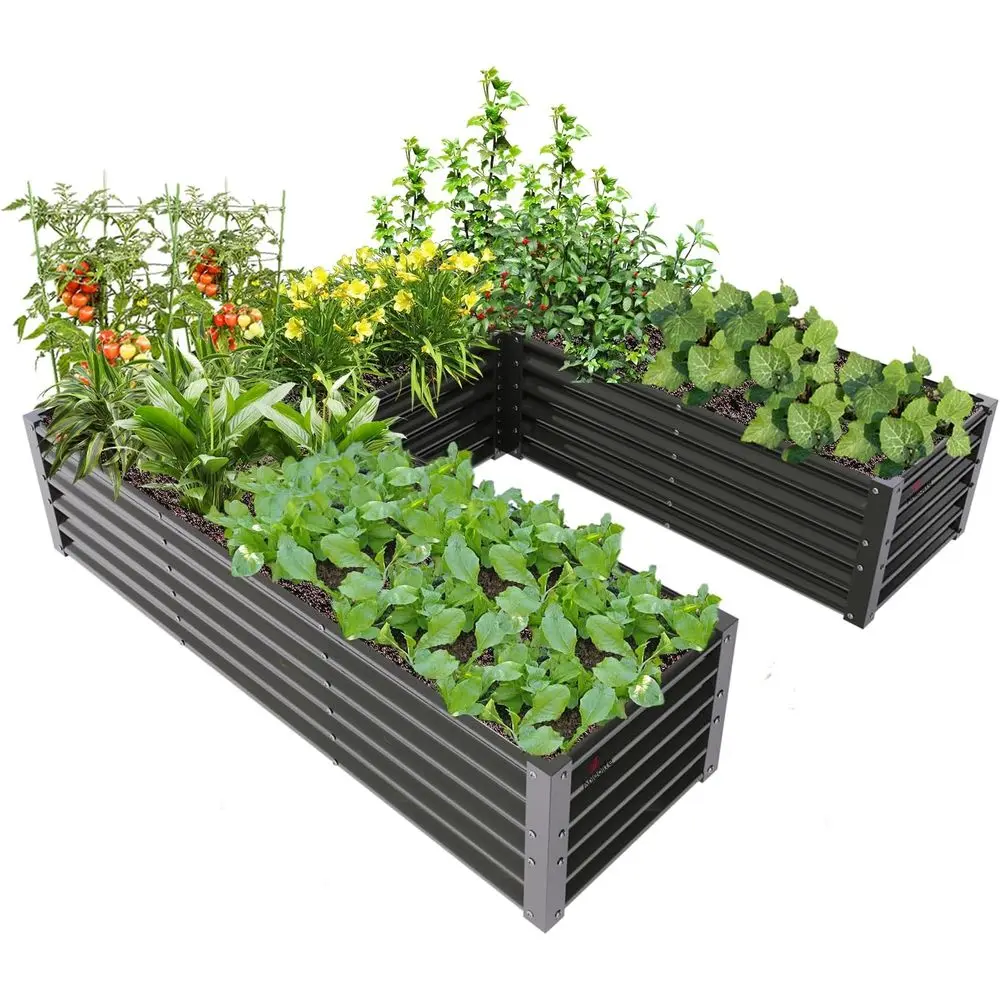U-Shaped Galvanized Metal Raised Garden Bed, 6x6x1.5ft, Reinforced with Bracing Rods, Quartz Grey
U-Shaped Galvanized Metal Raised Garden Bed, 6x6x1.5ft, Reinforced with Bracing Rods, Quartz Grey