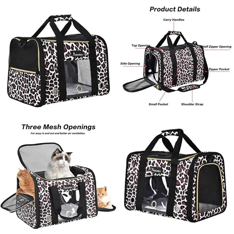 Cat Carrier Soft-Sided Pet Bag for Small Cats Puppies 16LBs - Airline Approved Pet Travel Carrier 3 Open Doors
Cat Carrier Soft-Sided Pet Bag for Small Cats Puppies 16LBs - Airline Approved Pet Travel Carrier 3 Open Doors