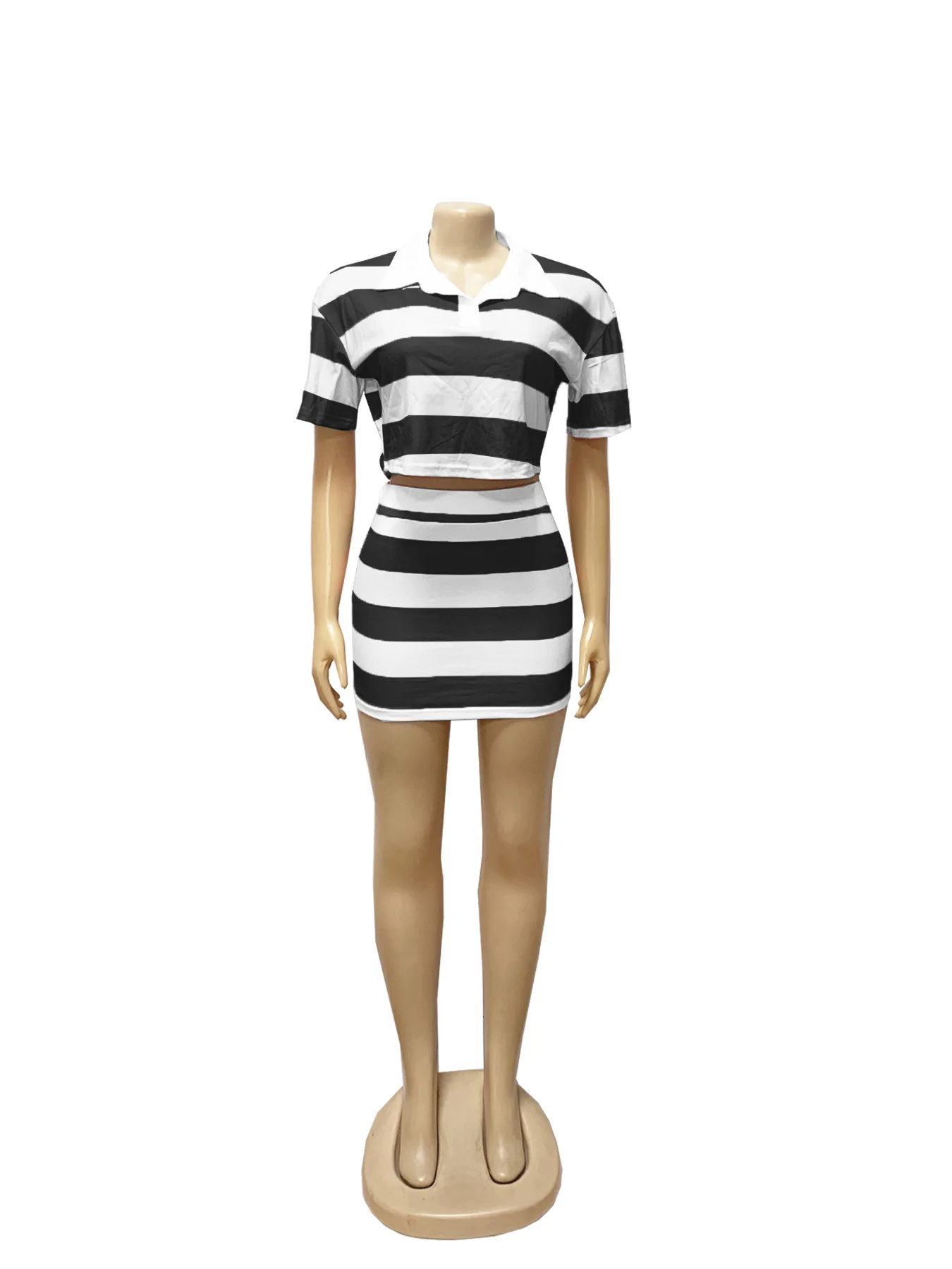 Summer Fashion Striped Print Two Piece Set Women Casual Lapel Short Sleeved Polo Tshirt Skirt Two Piece Set Women
Summer Fashion Striped Print Two Piece Set Women Casual Lapel Short Sleeved Polo Tshirt Skirt Two Piece Set Women
