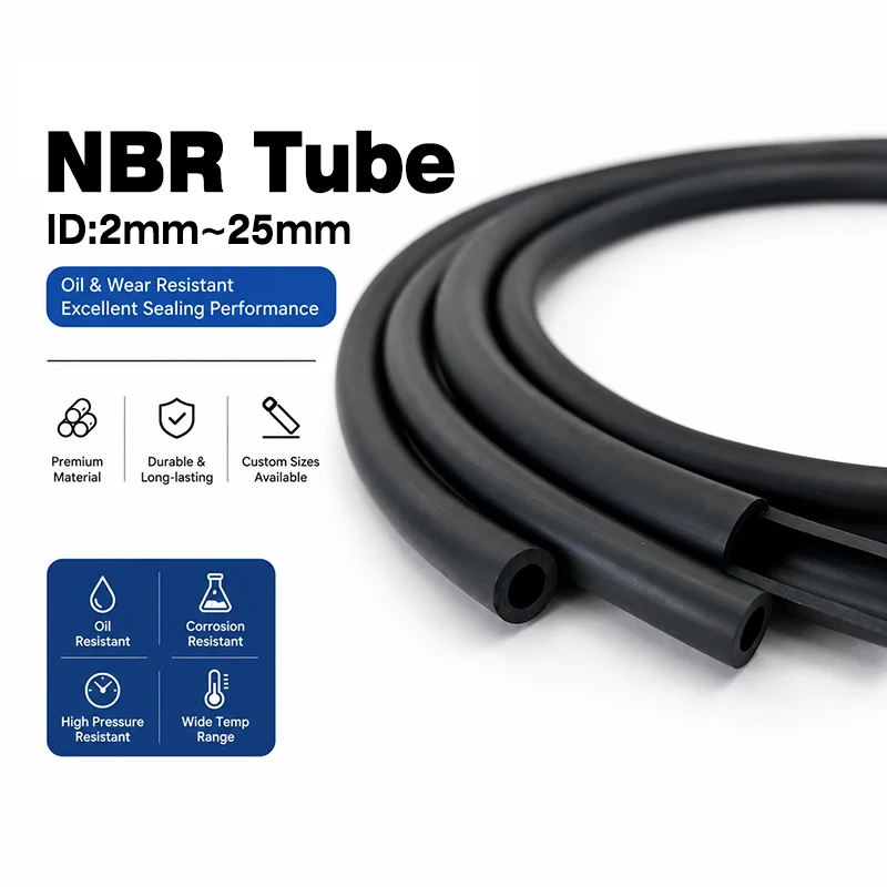 High quality NBR nitrile rubber tube ID 2mm~25mm suitable for automotive engineering machinery, industrial fluid transmission
High quality NBR nitrile rubber tube ID 2mm~25mm suitable for automotive engineering machinery, industrial fluid transmission