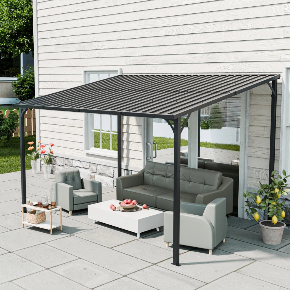 Уличная пергола 12' x 8' для патио, большая 8x12 пергола из оцинкованной стали, пристенная, для барбекю
Уличная пергола 12' x 8' для патио, большая 8x12 пергола из оцинкованной стали, пристенная, для барбекю