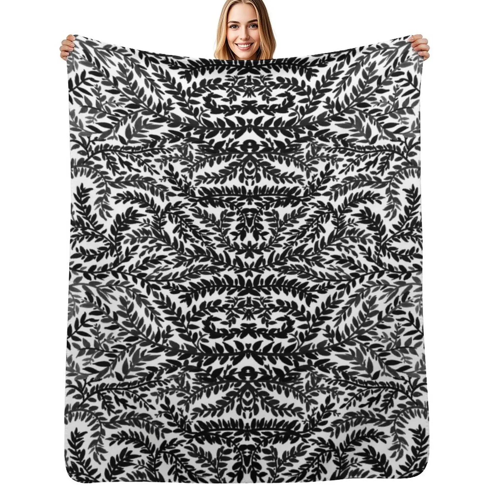 Gothic leaf pattern black and white Throw Blanket Soft Cozy Blanket for Pet Kids Adults
Gothic leaf pattern black and white Throw Blanket Soft Cozy Blanket for Pet Kids Adults