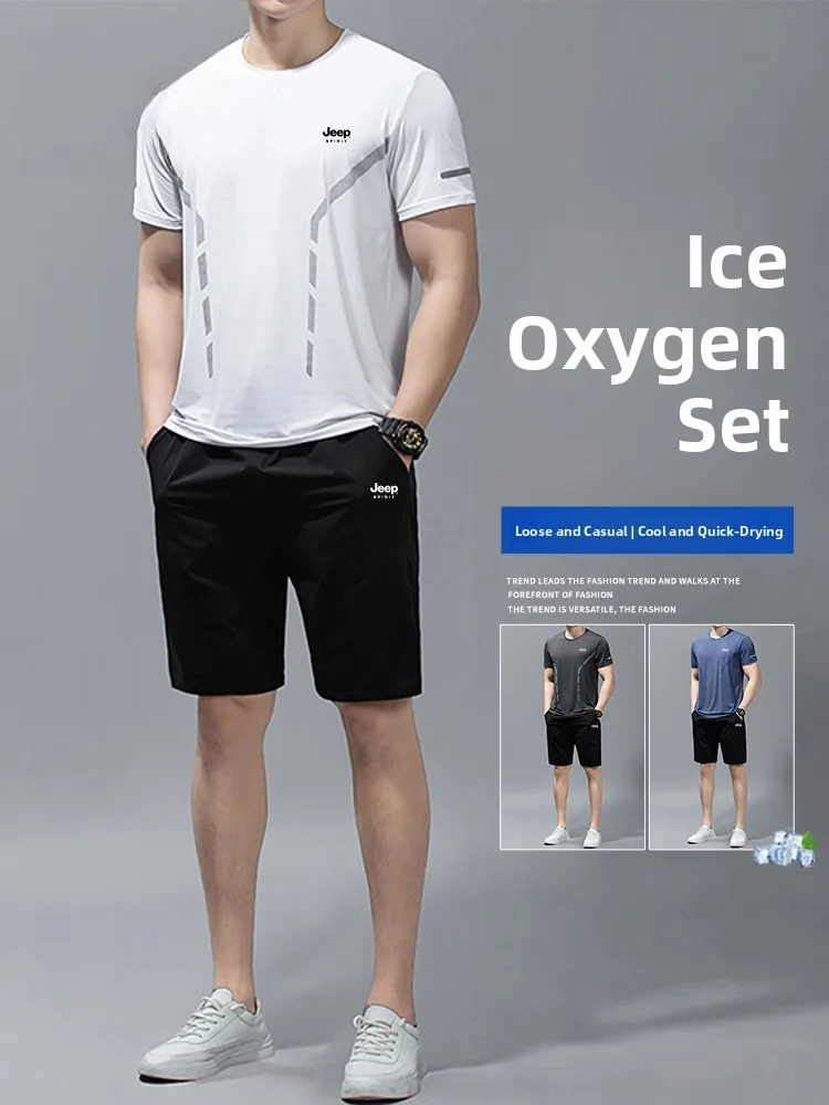 Casual Sports Set Men Summer Thin Qui Dry Fitn Running Suit ort Sve T-irt orts Polyester Spandex
Casual Sports Set Men Summer Thin Qui Dry Fitn Running Suit ort Sve T-irt orts Polyester Spandex