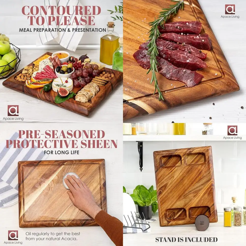 Большая разделочная доска из дерева акации с подставкой, устойчивая, сервировочная, с 4 отделениями, 17x13x1,5
Большая разделочная доска из дерева акации с подставкой, устойчивая, сервировочная, с 4 отделениями, 17x13x1,5