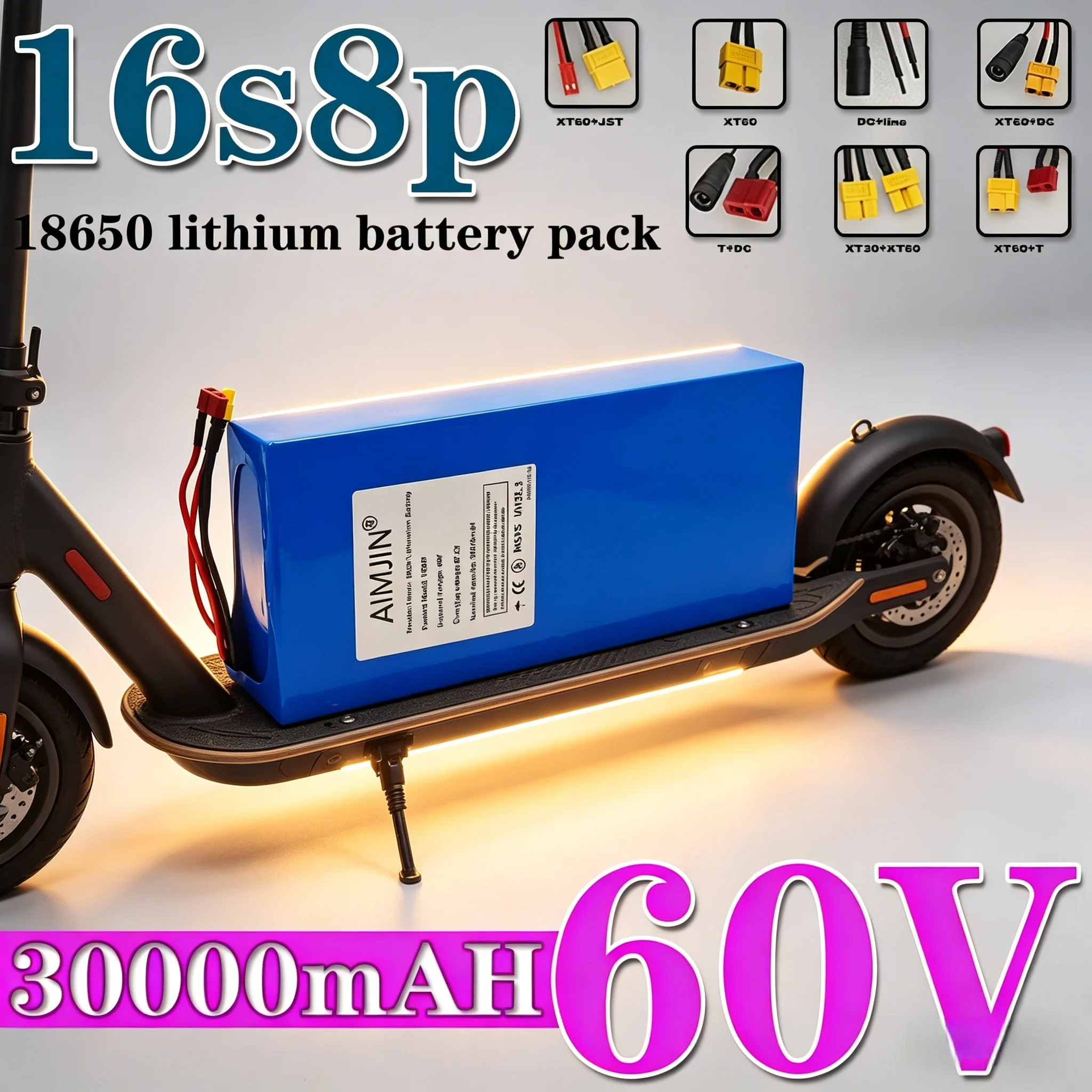 High-Power 60V 3000mAh Lithium Battery 16S8P Pack 2000W 67.2V with Built-In BMS for Electric Vehicles And Power Tools
High-Power 60V 3000mAh Lithium Battery 16S8P Pack 2000W 67.2V with Built-In BMS for Electric Vehicles And Power Tools