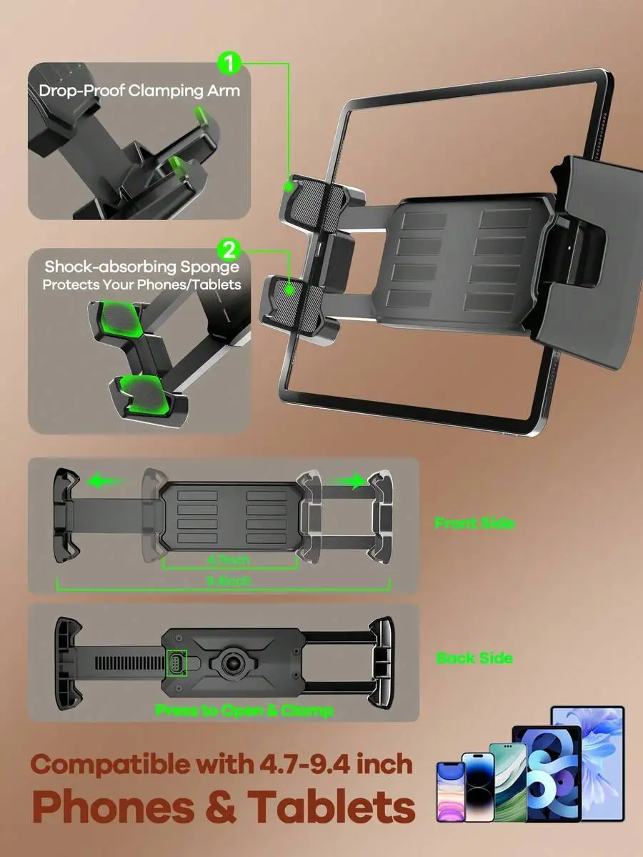 Universal Car Phone Tablet Holder 4.7-9.4 Inch Adjustable Cup Mount 360° Rotation Non-Slip Stable
Universal Car Phone Tablet Holder 4.7-9.4 Inch Adjustable Cup Mount 360° Rotation Non-Slip Stable