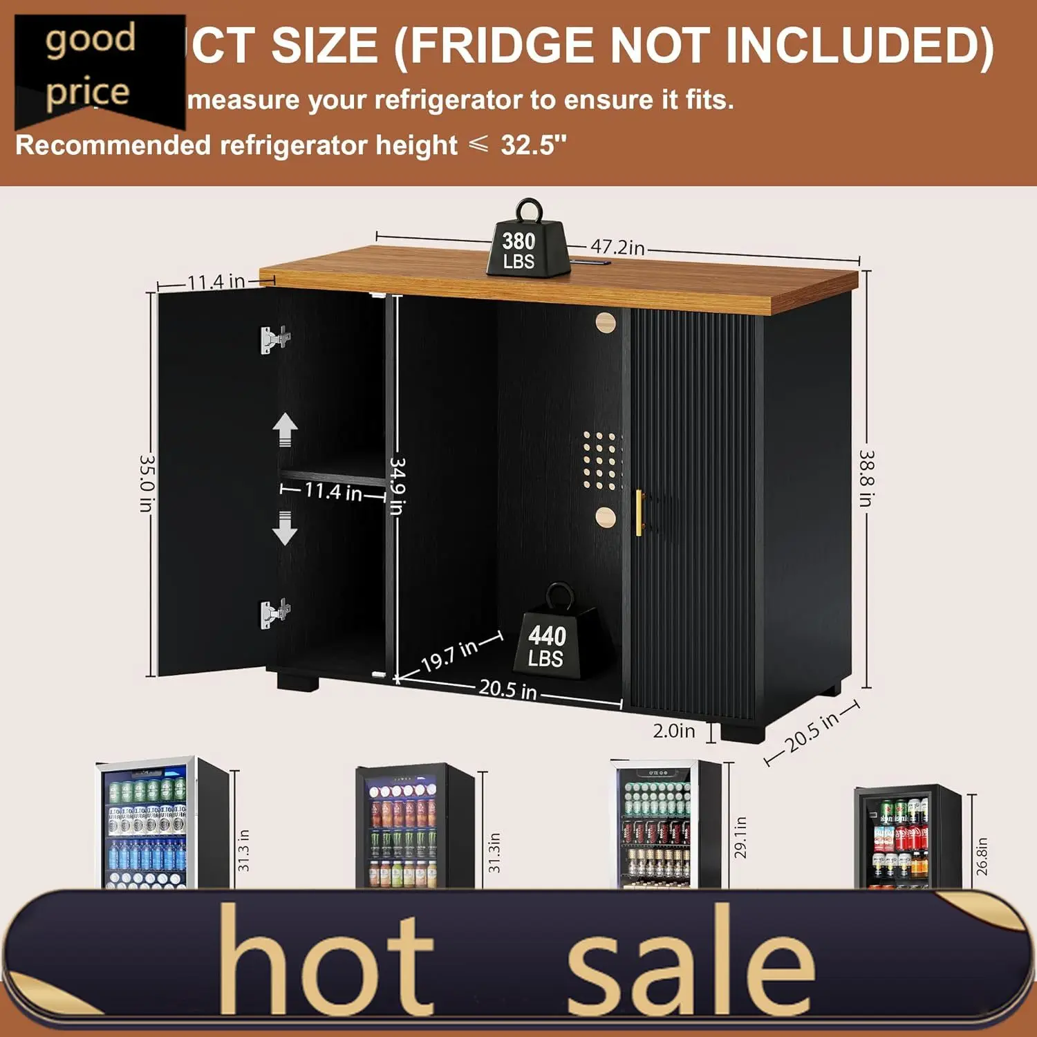 Fluted Coffee Bar Cabinet with Fridge Space & Charging Station, 47" Mini Fridge Cabinet with Storage, Liquor Wine Bar Cabinet wi
Fluted Coffee Bar Cabinet with Fridge Space & Charging Station, 47" Mini Fridge Cabinet with Storage, Liquor Wine Bar Cabinet wi