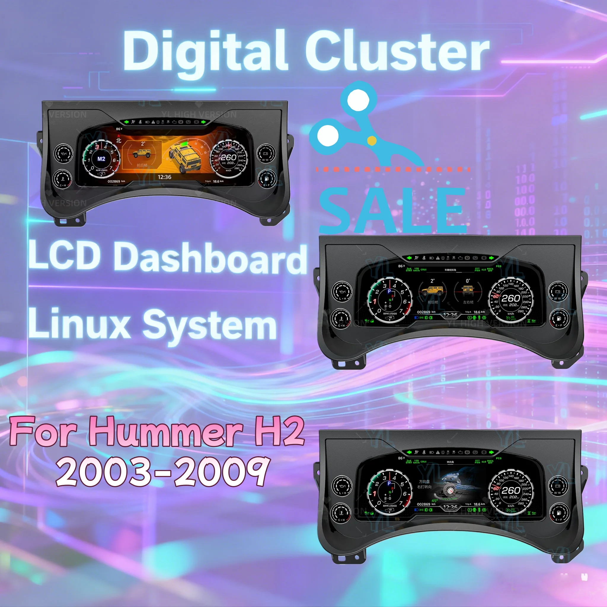 Цифровая приборная панель RC12.3" HD на Linux для Hummer H2 2003-2009 - Обновление спидометра с виртуальной LCD-панелью, Plug & Play
Цифровая приборная панель RC12.3" HD на Linux для Hummer H2 2003-2009 - Обновление спидометра с виртуальной LCD-панелью, Plug & Play