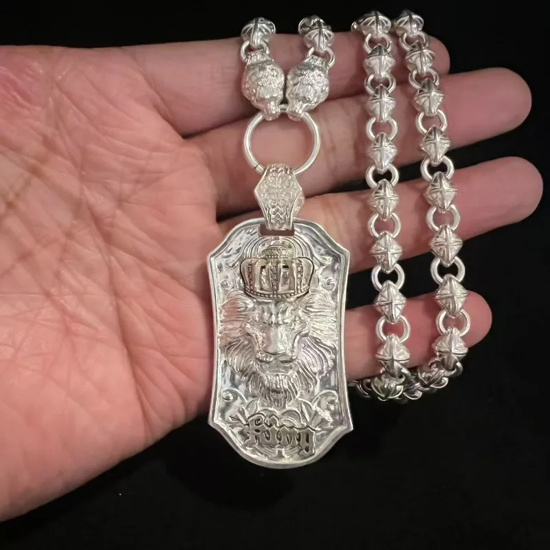 Handmade Tibetan Silver Zodiac Lion Pendant, Hip Hop Sweater Chain Necklace for Him Her
Handmade Tibetan Silver Zodiac Lion Pendant, Hip Hop Sweater Chain Necklace for Him Her