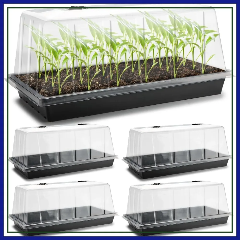 1020 Plant Tray with Tall 7.3" Dome, 5-Pack Extra Large Seed Starter Tray with Humidity Domes, Heavy Duty 1020 Trays and Flats with Lid, Seed Germination Mini Greenhouse No Hole for Balcony Garden
1020 Plant Tray with Tall 7.3" Dome, 5-Pack Extra Large Seed Starter Tray with Humidity Domes, Heavy Duty 1020 Trays and Flats with Lid, Seed Germination Mini Greenhouse No Hole for Balcony Garden