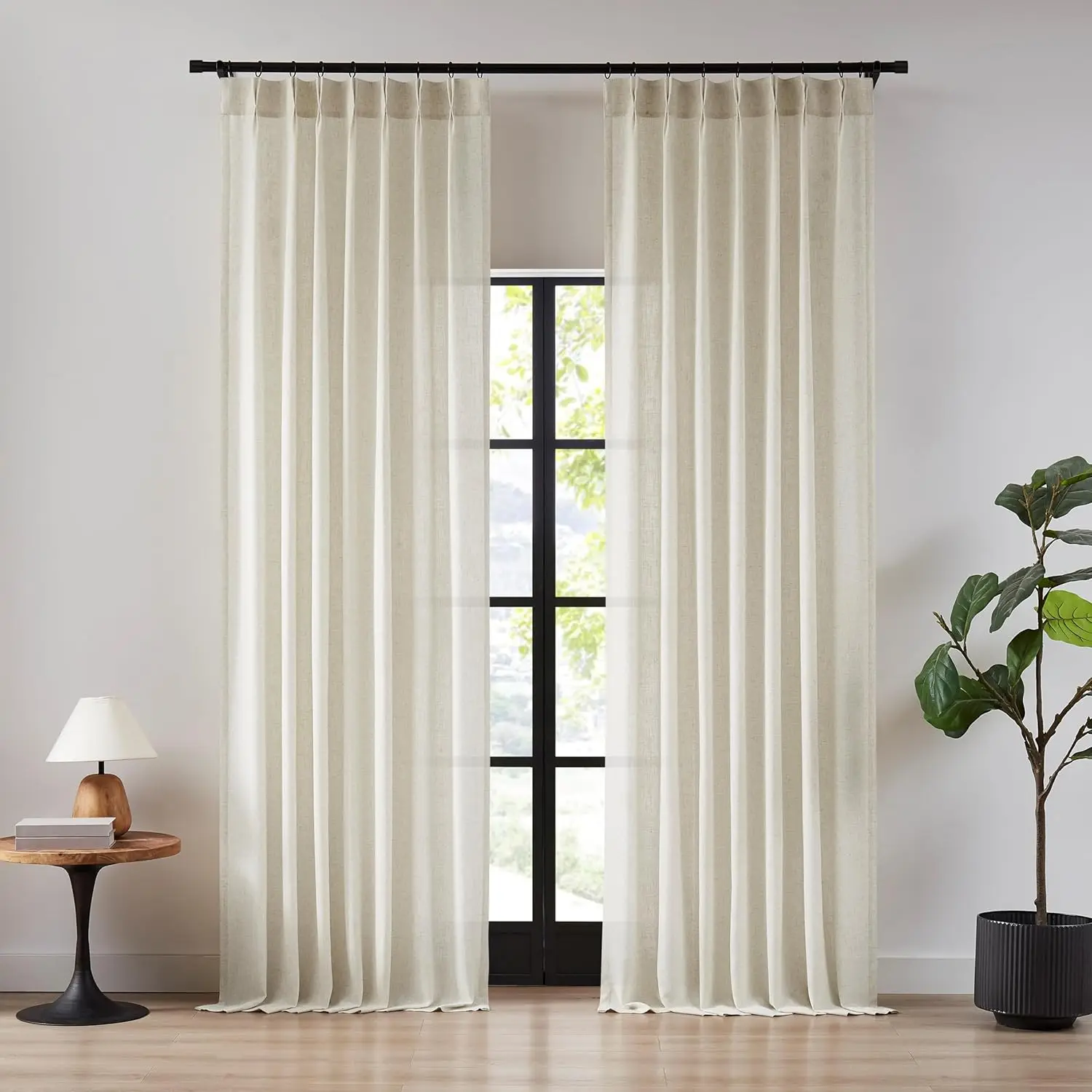 112 Inches Natural Pinch Pleated Semi Sheer Curtains Linen Blend Light Filtering Window Curtain for Living Room Bedroom Pinch
112 Inches Natural Pinch Pleated Semi Sheer Curtains Linen Blend Light Filtering Window Curtain for Living Room Bedroom Pinch