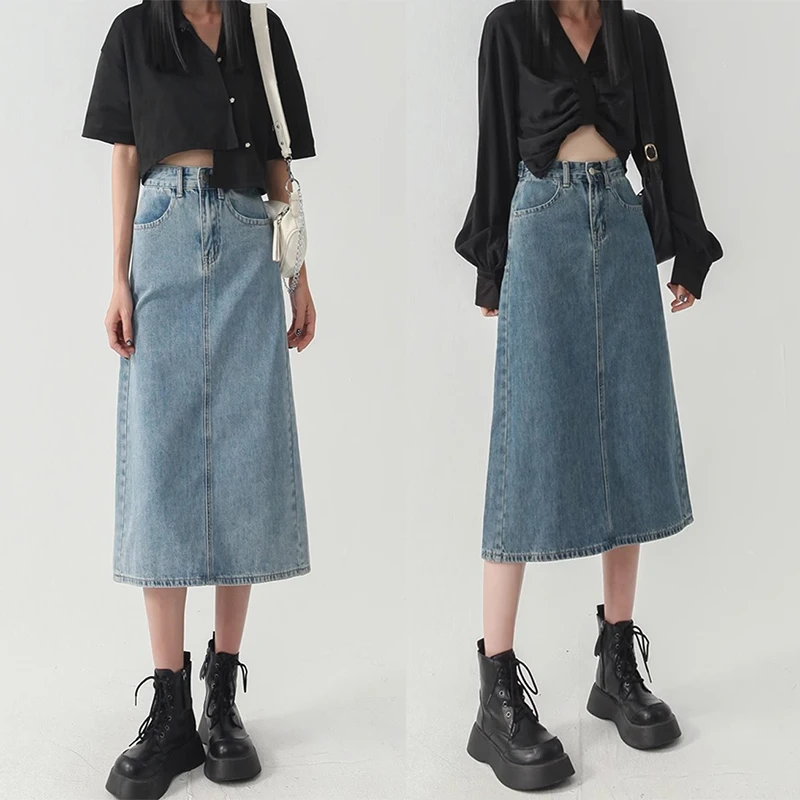 Woman High Waist Fashion Elegant Slit Skirts Girls Sexy Skirts Female Trashy 2000s Y2k Deep Blue Light Blue Denim A Line Dress
Woman High Waist Fashion Elegant Slit Skirts Girls Sexy Skirts Female Trashy 2000s Y2k Deep Blue Light Blue Denim A Line Dress