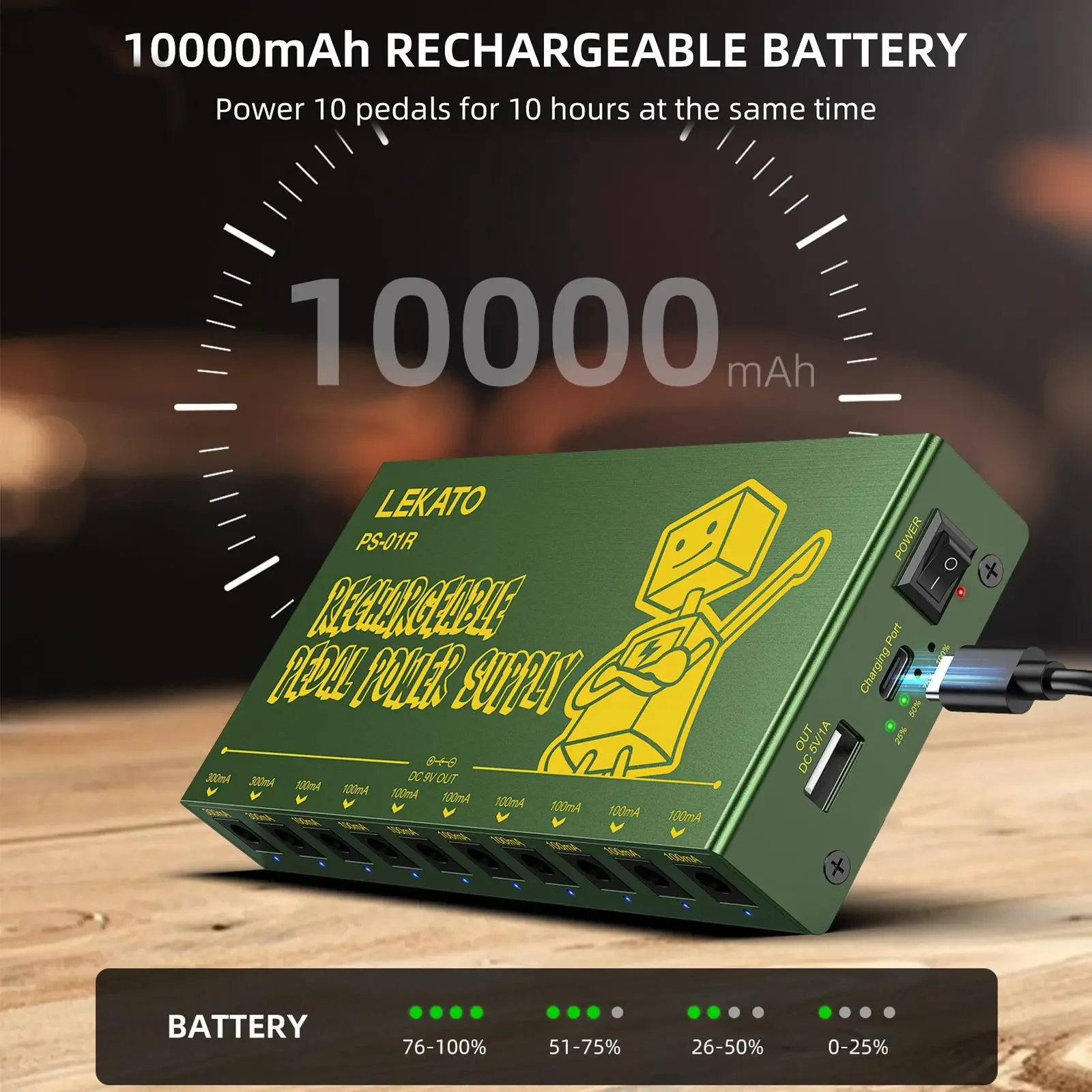 Lekato Power Supply for Effect Pedals 10Independent9V Outputs with Short-Circuit Protection&ultra-Low Noise
Lekato Power Supply for Effect Pedals 10Independent9V Outputs with Short-Circuit Protection&ultra-Low Noise