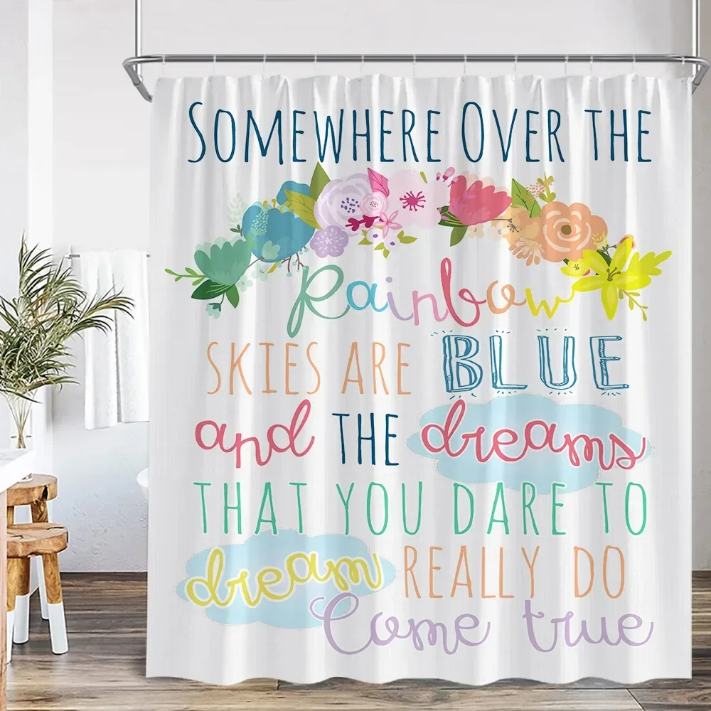 Modern Inspirational Quotes Shower Curtain Flower Butterfly Art Bathroom Decorative Polyester Fabric Bathtub Curtain
Modern Inspirational Quotes Shower Curtain Flower Butterfly Art Bathroom Decorative Polyester Fabric Bathtub Curtain