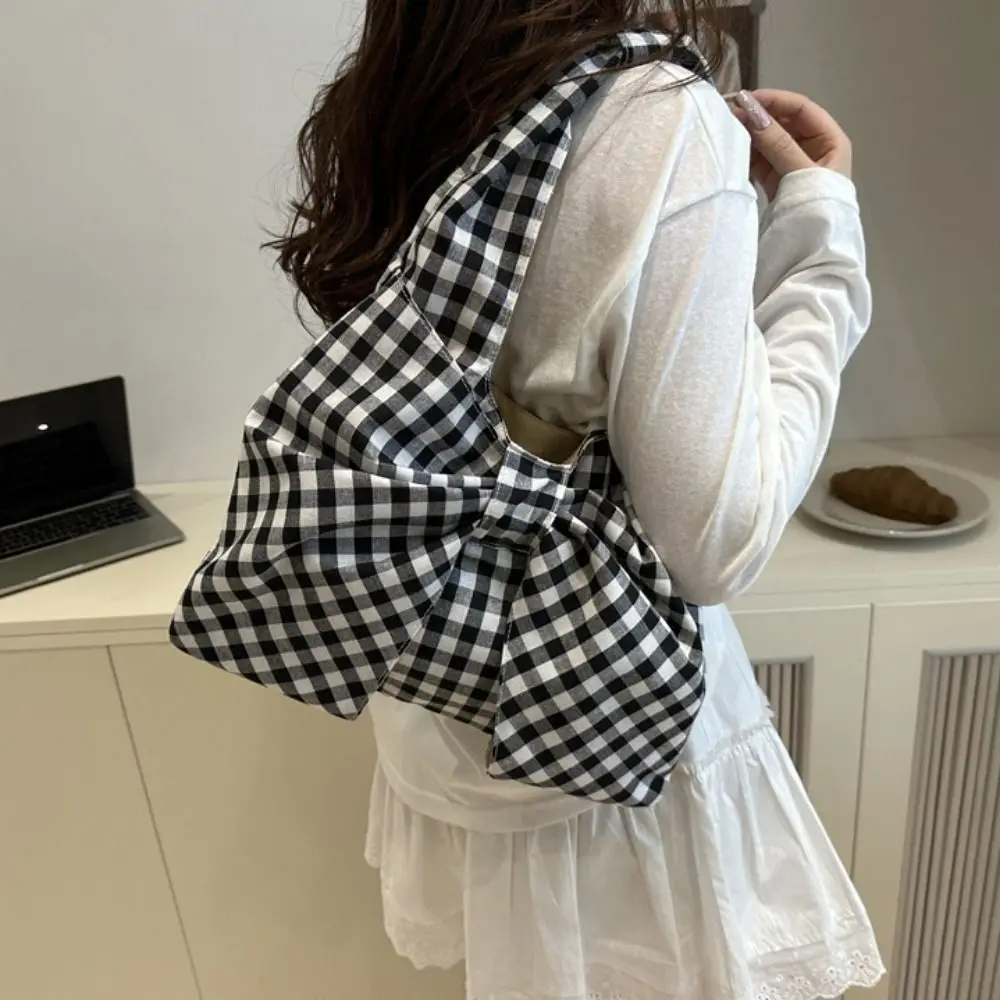 Винтажная корейская стильная сумка на плечо с бантом, модная клетчатая сумка-тоут с принтом, милый холщовый жилет, сумка для хранения
Винтажная корейская стильная сумка на плечо с бантом, модная клетчатая сумка-тоут с принтом, милый холщовый жилет, сумка для хранения