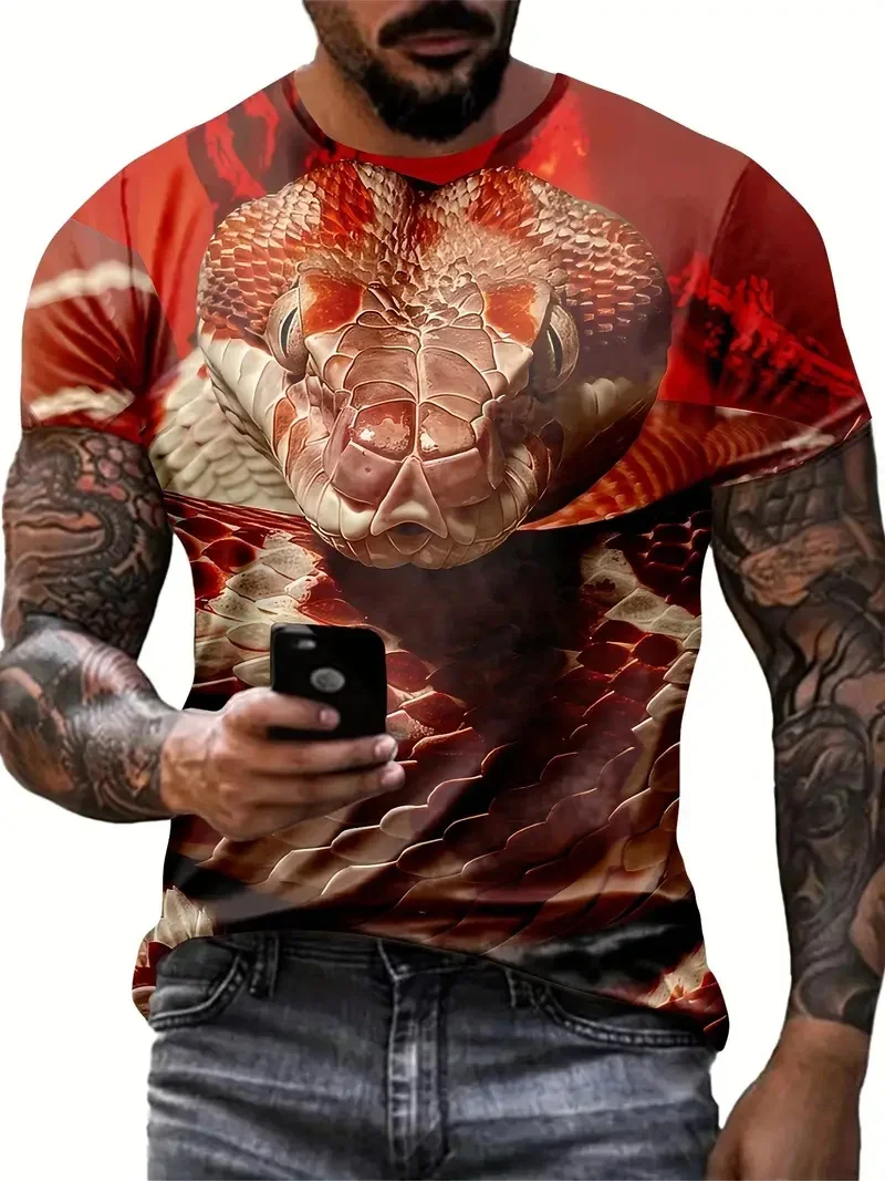 Men Funny Animal Pattern Oversized T-shirt Summer Hip Hop Trend Clothing Casual O-neck Tops Fashion 3D Snake Printed T Shirt
Men Funny Animal Pattern Oversized T-shirt Summer Hip Hop Trend Clothing Casual O-neck Tops Fashion 3D Snake Printed T Shirt