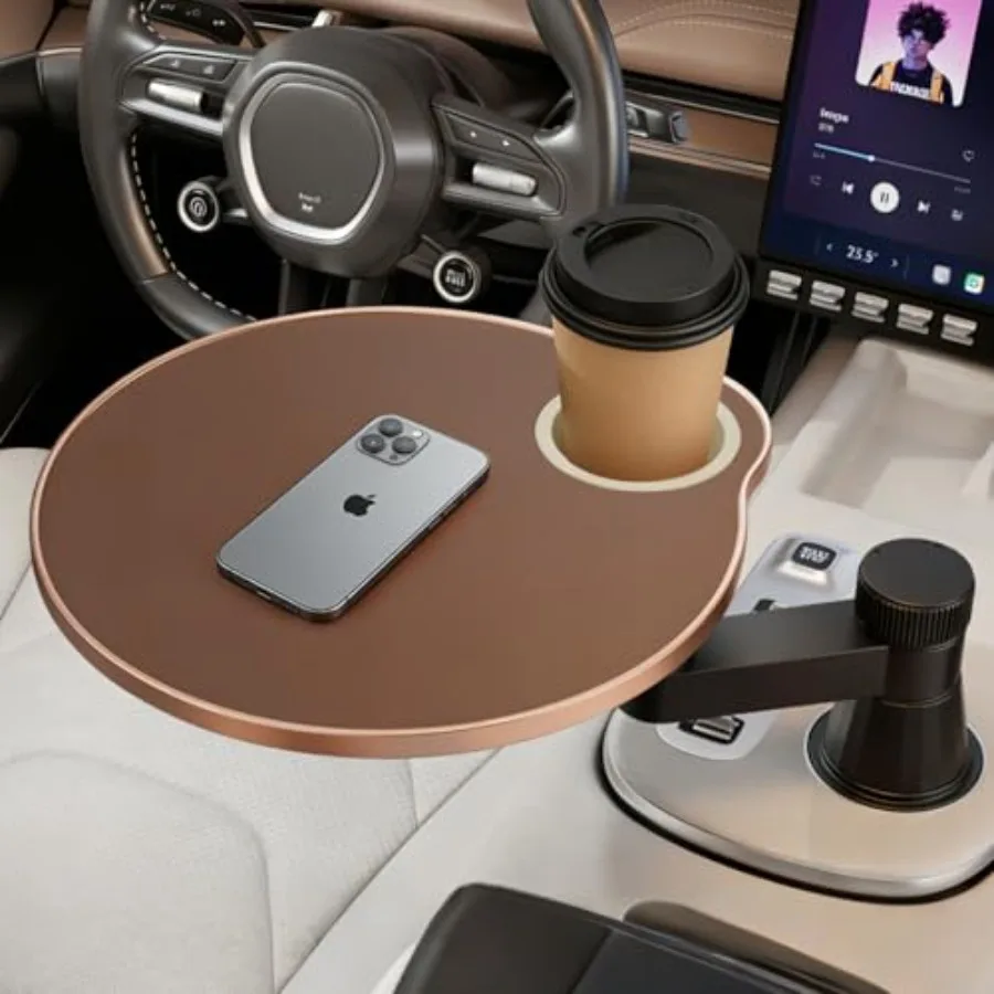 Car Tray Cup Holder Desk 360° Rotating PU Leather Food Car Table - Steering Wheel Tray Road Trip Essentials Accessories for Tes
Car Tray Cup Holder Desk 360° Rotating PU Leather Food Car Table - Steering Wheel Tray Road Trip Essentials Accessories for Tes