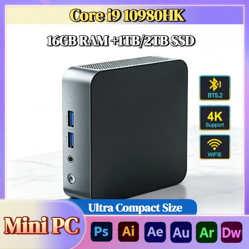 MINI PC Intel Core i9 10980HK 8 Core 16 Thread 16GB RAM 1TB 2TB SSD WIFI6 BT5.2 4K HD Gaming Office Study Pro Unit
MINI PC Intel Core i9 10980HK 8 Core 16 Thread 16GB RAM 1TB 2TB SSD WIFI6 BT5.2 4K HD Gaming Office Study Pro Unit