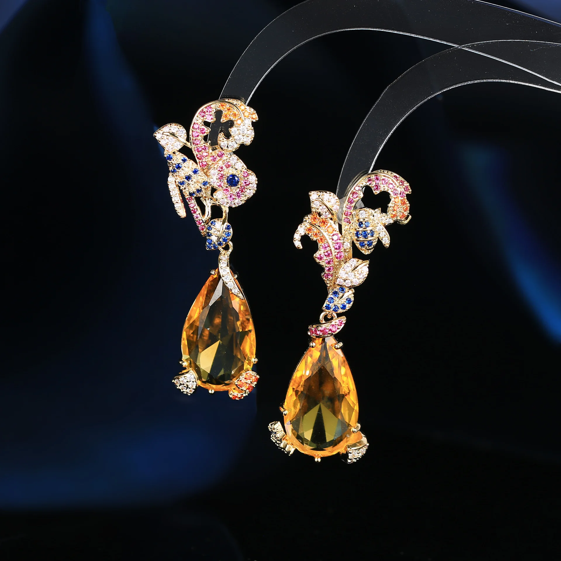925 Silver Needle Luxury Vintage Multicolor Gemstone Peacock Drop Earrings, Elegant Bridal Wedding Jewelry Gift for Women
925 Silver Needle Luxury Vintage Multicolor Gemstone Peacock Drop Earrings, Elegant Bridal Wedding Jewelry Gift for Women
