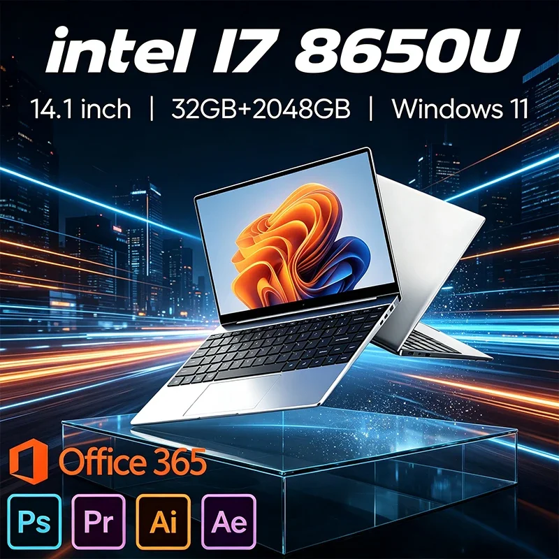 Ultra Slim Intel I7-8650U Laptop 32GB+2TB Speed Storage Windows 11 14.1" Display Portable Design for Office Work Gaming Student
Ultra Slim Intel I7-8650U Laptop 32GB+2TB Speed Storage Windows 11 14.1" Display Portable Design for Office Work Gaming Student