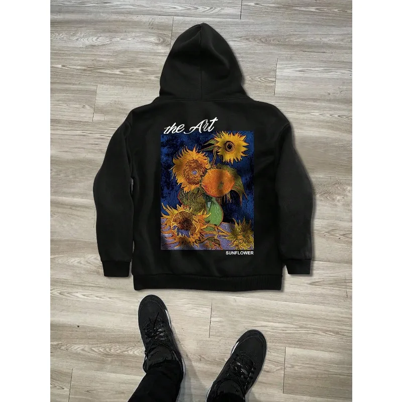 Men's Casual Sunflower & Letter Print Hoodie Sweatshirt, Fall, Men's Street Sunflower Print Hoodie Cotton Fleece Boyfriend Gifts
Men's Casual Sunflower & Letter Print Hoodie Sweatshirt, Fall, Men's Street Sunflower Print Hoodie Cotton Fleece Boyfriend Gifts