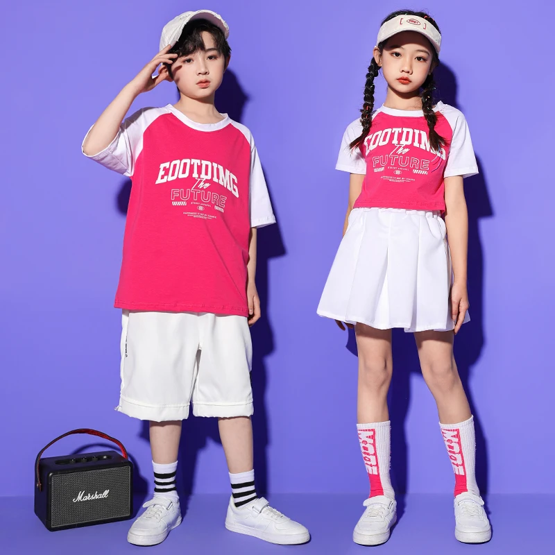 Kids Performance Clothing Hip Hop Outfits T Shirt Tops Casual White Shorts Skirt for Girls Boys Cheerleading Dance Costume Set
Kids Performance Clothing Hip Hop Outfits T Shirt Tops Casual White Shorts Skirt for Girls Boys Cheerleading Dance Costume Set