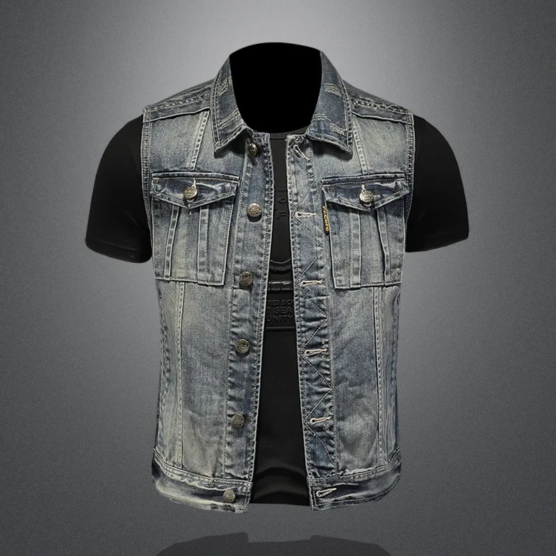 Men's Jacket large size S-4XL Retro Denim Vest Coats Slim Black Sleeveless Motorcycle Style Waistcoat Coat Cowboy
Men's Jacket large size S-4XL Retro Denim Vest Coats Slim Black Sleeveless Motorcycle Style Waistcoat Coat Cowboy