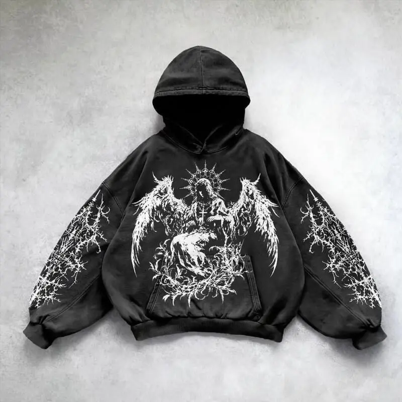 Gothic Punk Style Hoodie Sweatshirt Couple Matching Retro American Sports Casual Print Design Polyester Fiber Running Wear
Gothic Punk Style Hoodie Sweatshirt Couple Matching Retro American Sports Casual Print Design Polyester Fiber Running Wear