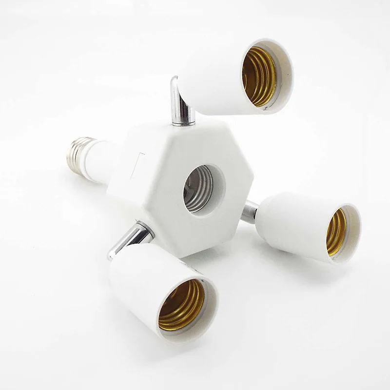 Adjustable E27 to 4 E27 bulbs base Splitter Socket LED Lamp Base Light Holder Adapter Converter 4 Heads for LED Light home decor
Adjustable E27 to 4 E27 bulbs base Splitter Socket LED Lamp Base Light Holder Adapter Converter 4 Heads for LED Light home decor