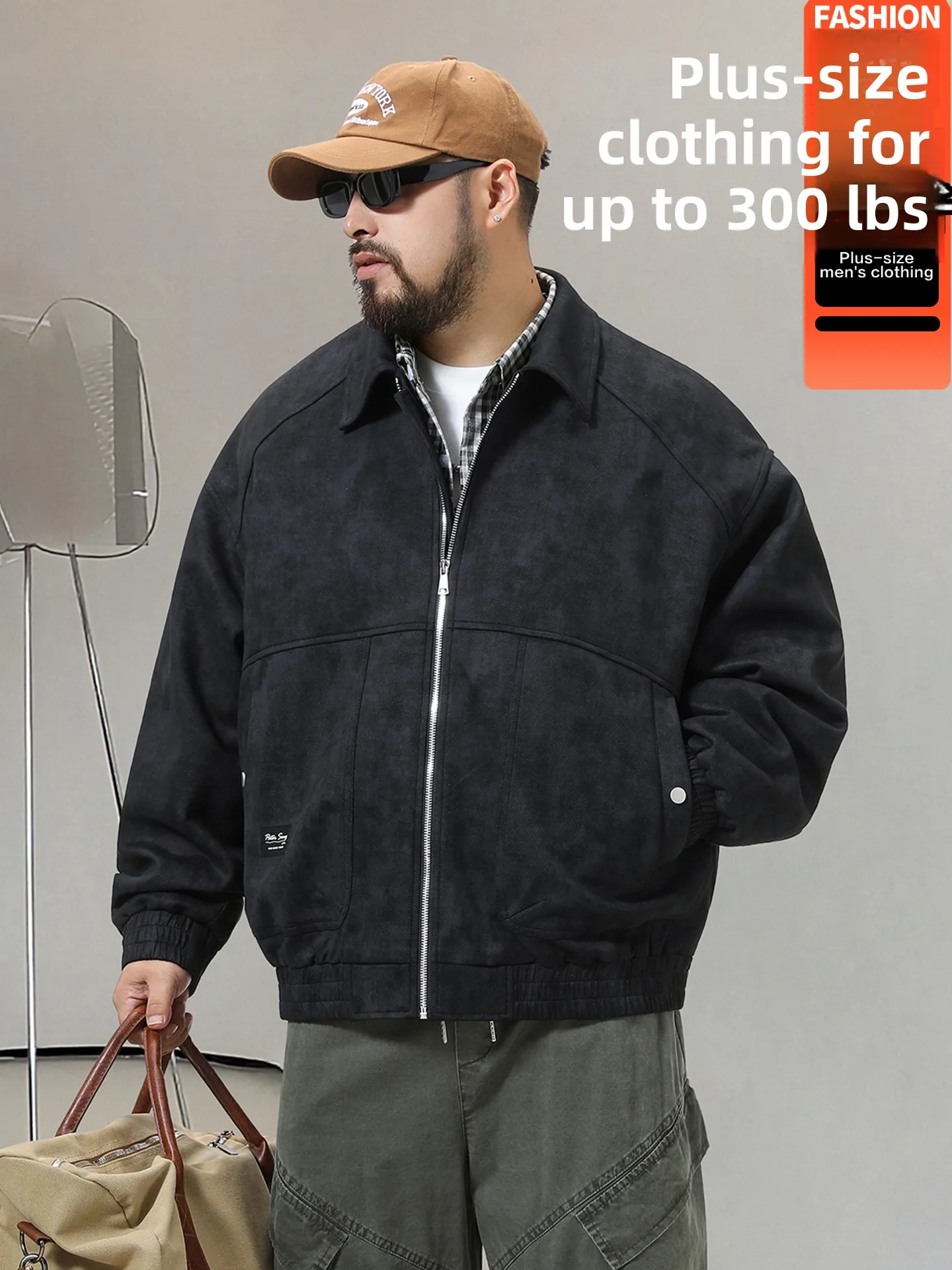 American Retro Suede Jaet Men Loose Casual Turn-down Collar Fat Men Spring Autumn Leather Coat Casual Sle Zipper Closure
American Retro Suede Jaet Men Loose Casual Turn-down Collar Fat Men Spring Autumn Leather Coat Casual Sle Zipper Closure