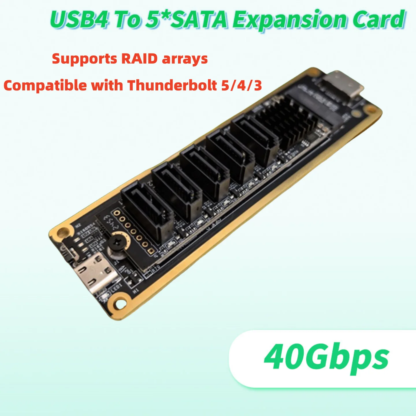 For Thunderbolt USB4 To 5 Ports SATA3 JMB585 Expansion Card Disk Array Adapter Board PCIe To SATA, Each Channel 6Gbps High Speed
For Thunderbolt USB4 To 5 Ports SATA3 JMB585 Expansion Card Disk Array Adapter Board PCIe To SATA, Each Channel 6Gbps High Speed