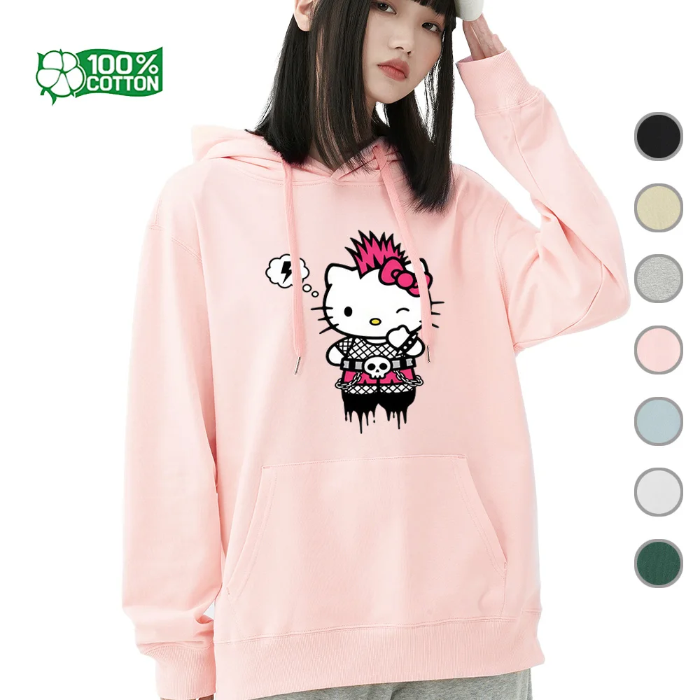 Толстовка с рисунком Sanrio Kawaii Hello Kitty Rocker, уютный хлопковый свитер и пуловер, мягкая футболка, стильная одежда, подарочная одежда, одежда
Толстовка с рисунком Sanrio Kawaii Hello Kitty Rocker, уютный хлопковый свитер и пуловер, мягкая футболка, стильная одежда, подарочная одежда, одежда