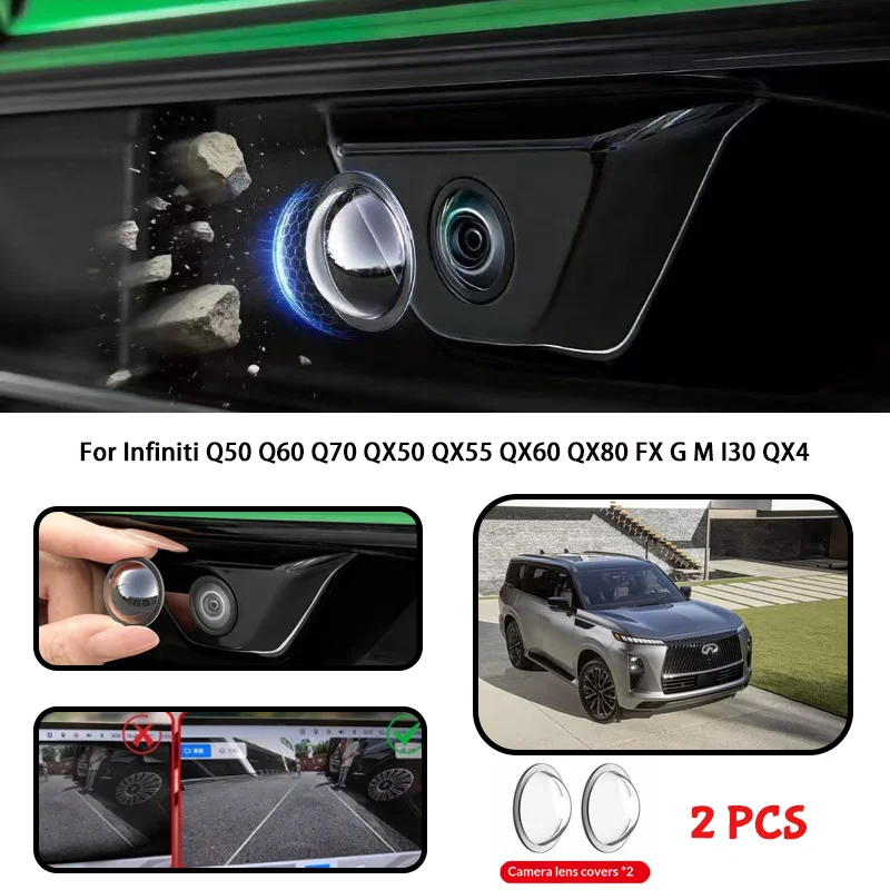 For Infiniti Q50 Q60 Q70 QX50 QX55 QX60 QX80 FX G M I30 QX4 Car camera protective cover lens cover
For Infiniti Q50 Q60 Q70 QX50 QX55 QX60 QX80 FX G M I30 QX4 Car camera protective cover lens cover
