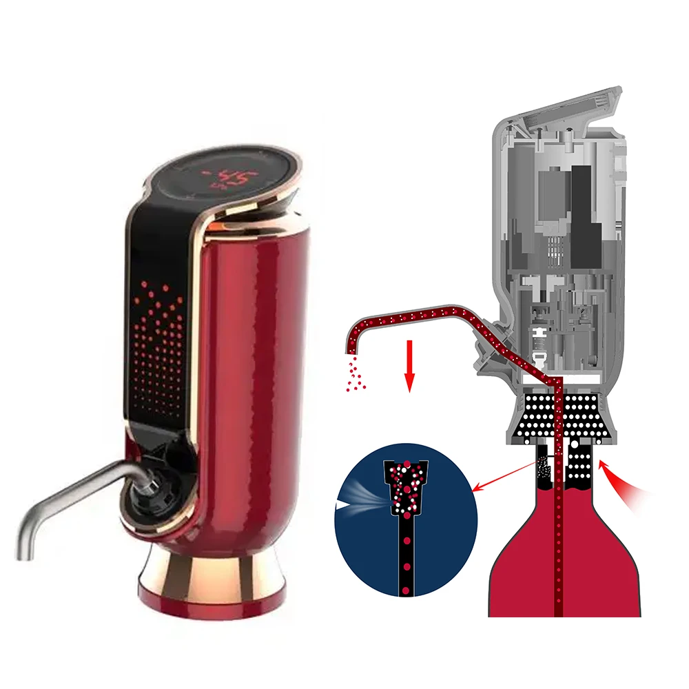 In stock Luxury Portable Rechargeable Electric Wine Aerator Pourer Automatic Electric Wine Decanter For 30 Days Preservation
In stock Luxury Portable Rechargeable Electric Wine Aerator Pourer Automatic Electric Wine Decanter For 30 Days Preservation
