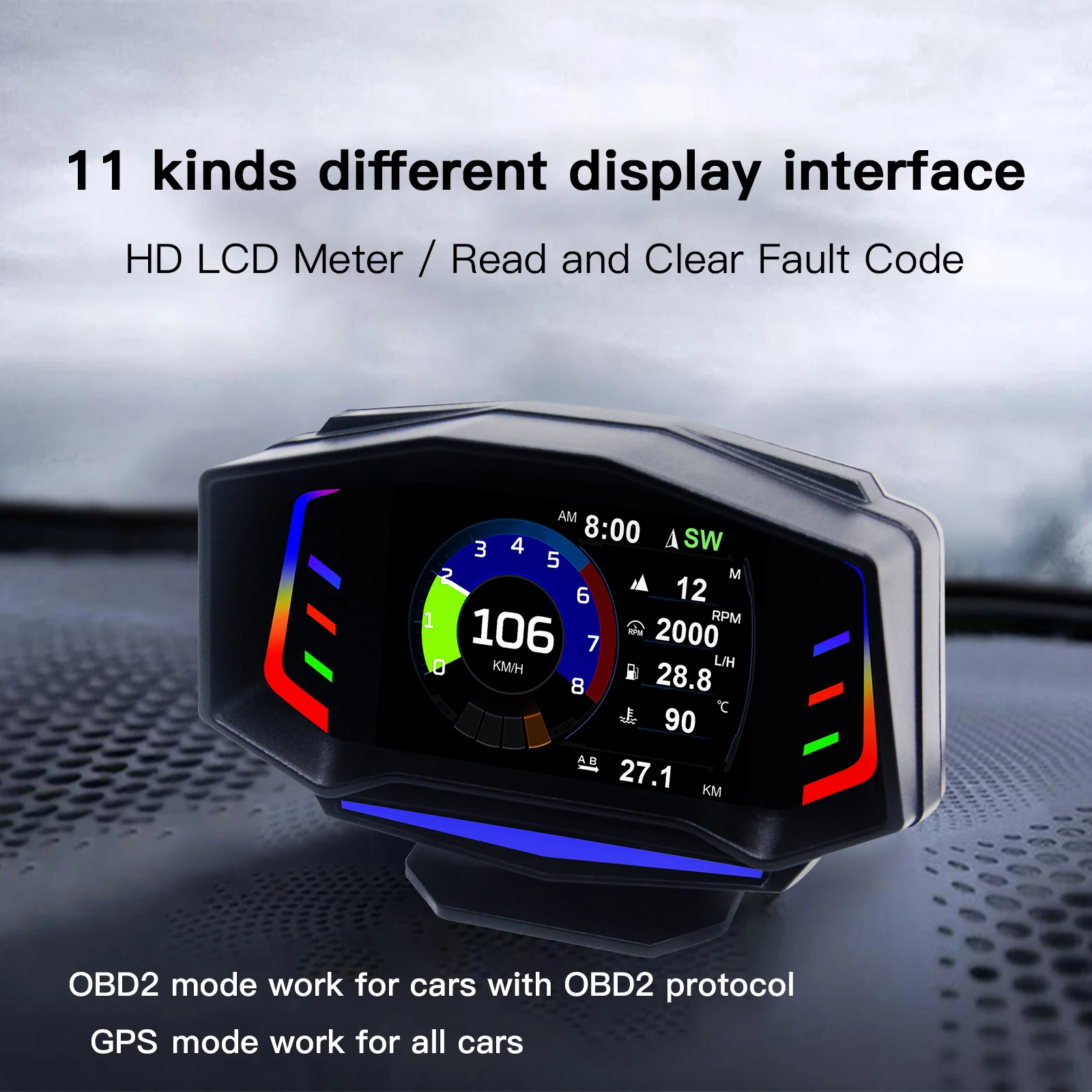 Newest AP-8 HUD Head Up Display OBD+GPS Car Modification Accessory Dual System Design Trip Computer Modification Code Table
Newest AP-8 HUD Head Up Display OBD+GPS Car Modification Accessory Dual System Design Trip Computer Modification Code Table