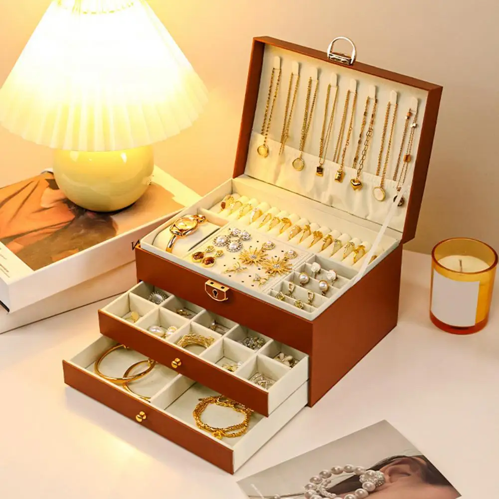Capacity Earring Holder Large-capacity Jewelry Storage Box with Removable Dividers 3-tier Earring Container Multiple
Capacity Earring Holder Large-capacity Jewelry Storage Box with Removable Dividers 3-tier Earring Container Multiple