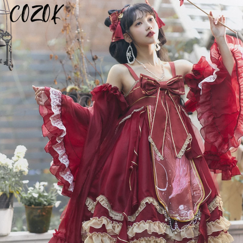 New Japanese Rojita Style Dresses Women's Clothing Jsk Sleeveless Suspender Dress Lolita Red Big Bowknot Vestidos De Mujer
New Japanese Rojita Style Dresses Women's Clothing Jsk Sleeveless Suspender Dress Lolita Red Big Bowknot Vestidos De Mujer
