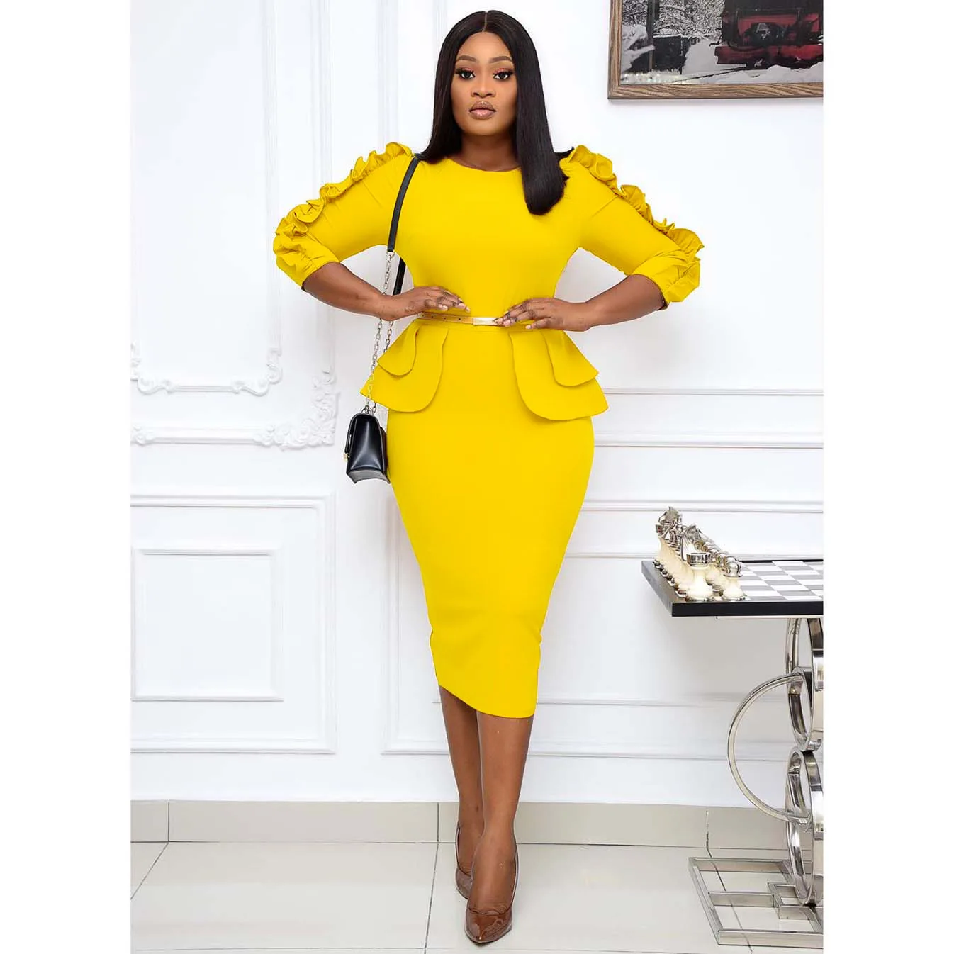 New professional office skirt temperament commuting European and American large size African dress slim-fitting simple temperame
New professional office skirt temperament commuting European and American large size African dress slim-fitting simple temperame
