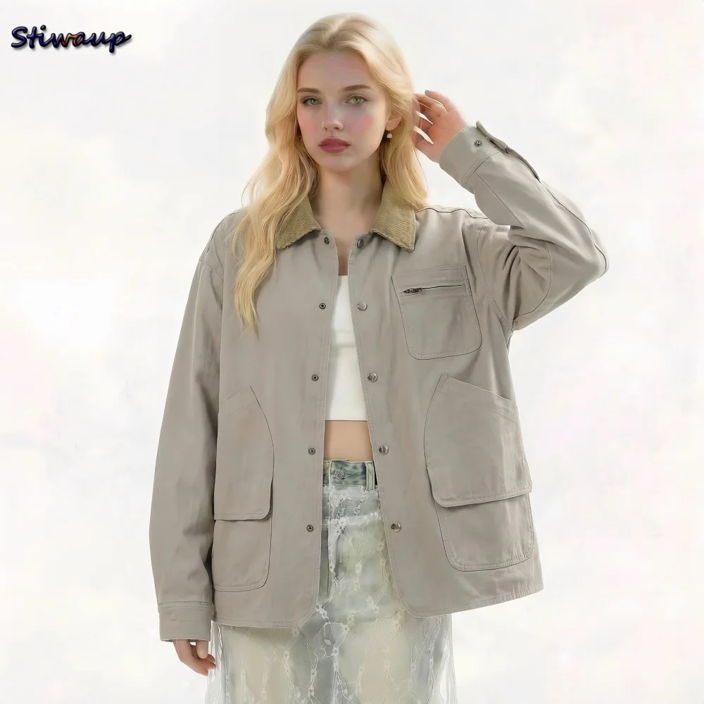 Женская весенняя куртка-бомбер в американском винтажном стиле с множеством карманов, рабочая куртка для офиса, люксовая женская одежда, новая верхняя одежда
Женская весенняя куртка-бомбер в американском винтажном стиле с множеством карманов, рабочая куртка для офиса, люксовая женская одежда, новая верхняя одежда