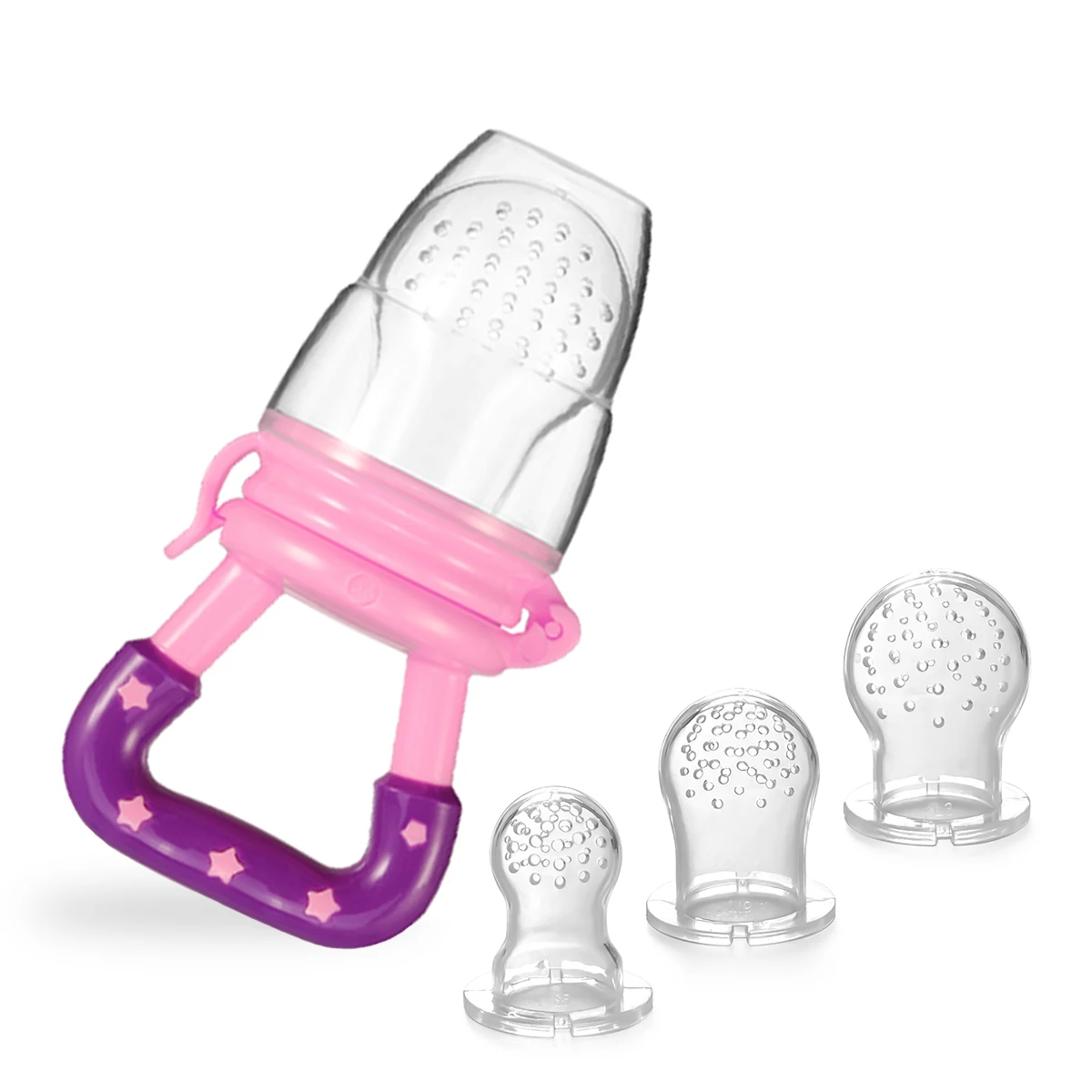 TYRY.HU 4Pcs Baby Toddler Fruit Vegetable with Handles Perfect Food Supplement Food Feeder with 3 Different Size Pacifier Tips
TYRY.HU 4Pcs Baby Toddler Fruit Vegetable with Handles Perfect Food Supplement Food Feeder with 3 Different Size Pacifier Tips