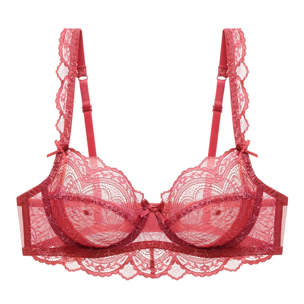 Sexy Ultra-Thin Sponge Lace Bra Women's Large Size Anti-Sagging Underwear Pure Desire Style Gathered /4 Cup Nylon Fabric
Sexy Ultra-Thin Sponge Lace Bra Women's Large Size Anti-Sagging Underwear Pure Desire Style Gathered /4 Cup Nylon Fabric