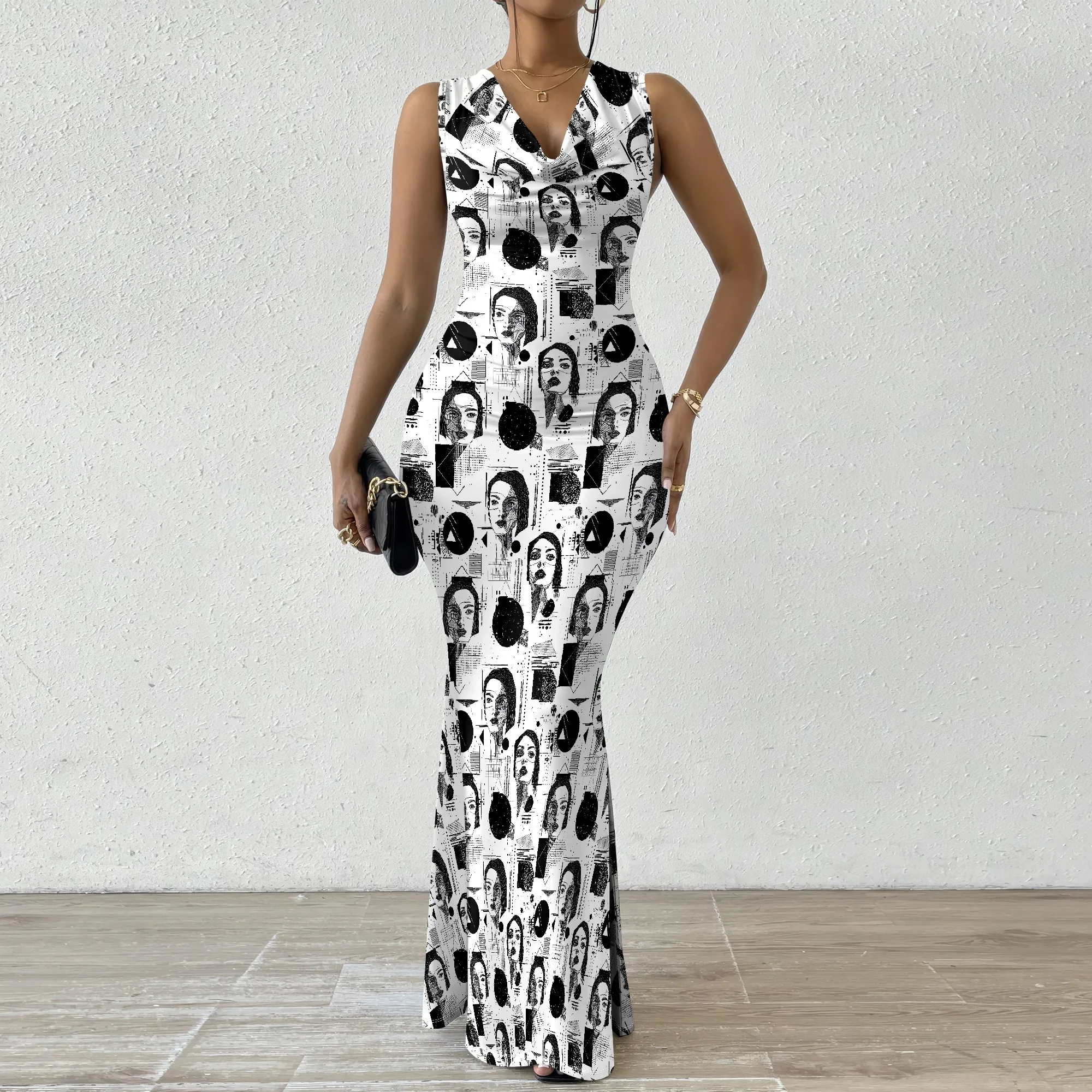 Black and White Abstract Art Bodycon Dress Women's Sleeveless Maxi Dress - XS-2XL Chic Casual or Evening Dress
Black and White Abstract Art Bodycon Dress Women's Sleeveless Maxi Dress - XS-2XL Chic Casual or Evening Dress