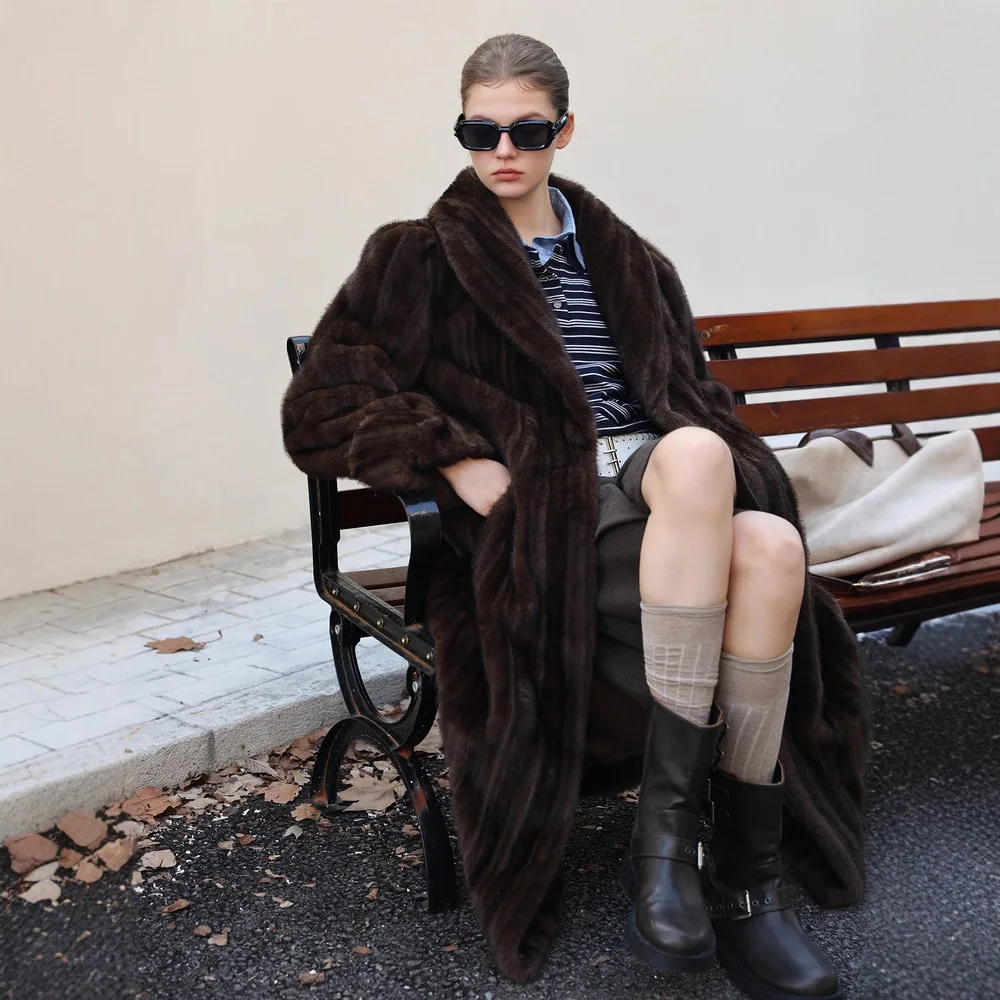 Fashion Winter Women Faux Fur Jacket Notched Collar Vintage Brown Pockets Eco Fur Coat For Female Long Minimalist Lady Fur Coat
Fashion Winter Women Faux Fur Jacket Notched Collar Vintage Brown Pockets Eco Fur Coat For Female Long Minimalist Lady Fur Coat