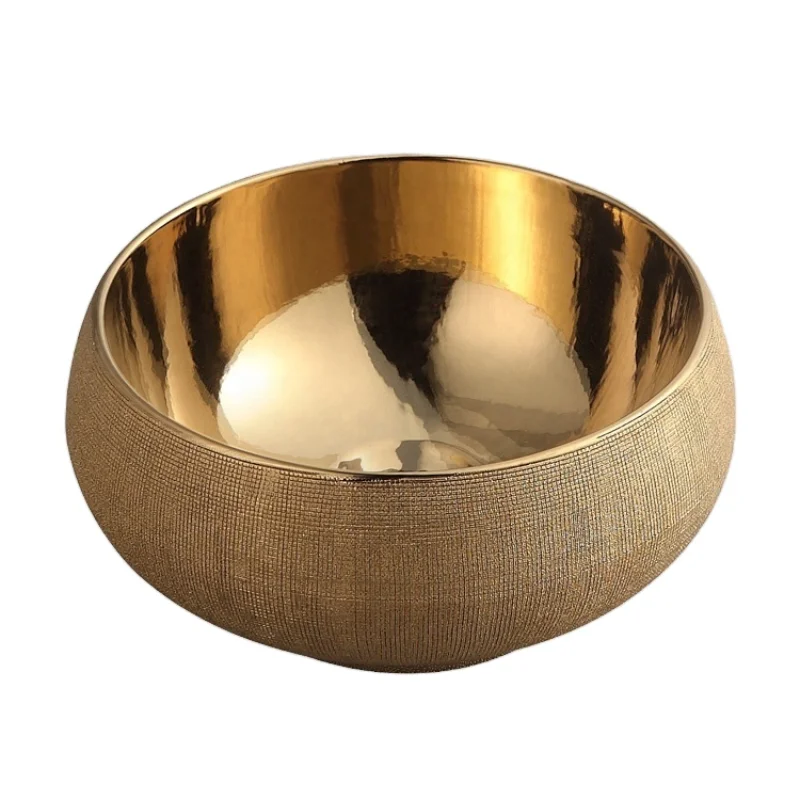 Factory direct luxury bathroom porcelain wash sink counter top golden ceramic art basin
Factory direct luxury bathroom porcelain wash sink counter top golden ceramic art basin