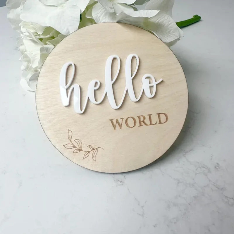 10pcs Hello World Wooden Birth Announcement Disc, Welcome to the World Sign, 3D Acrylic Baby Sign, Newborn Photo Prop
10pcs Hello World Wooden Birth Announcement Disc, Welcome to the World Sign, 3D Acrylic Baby Sign, Newborn Photo Prop