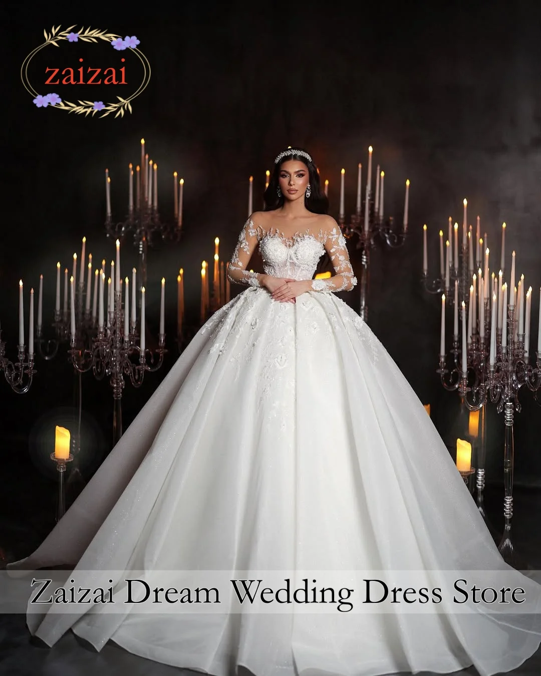 Customzied Luxury Ball Gown Illusion Beaded Lace Wedding Dresses Full Sleeves Shiny Bridal Gowns Boda Vestidos De Noiva
Customzied Luxury Ball Gown Illusion Beaded Lace Wedding Dresses Full Sleeves Shiny Bridal Gowns Boda Vestidos De Noiva