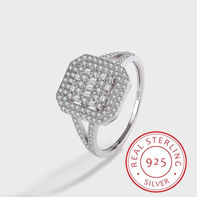 Fashionable and Simple Genuine S925 Silver Geometric Ring Full of Diamonds, Luxurious, Exquisite and Versatile
Fashionable and Simple Genuine S925 Silver Geometric Ring Full of Diamonds, Luxurious, Exquisite and Versatile