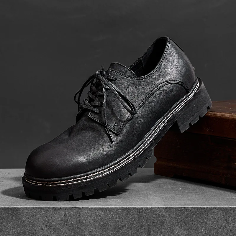 Men's Genuine Leather Chunky Derby Shoes Japanese Retro Patchwork Casual Business Boots Vintage Comfortable Trendy Work Footwear
Men's Genuine Leather Chunky Derby Shoes Japanese Retro Patchwork Casual Business Boots Vintage Comfortable Trendy Work Footwear