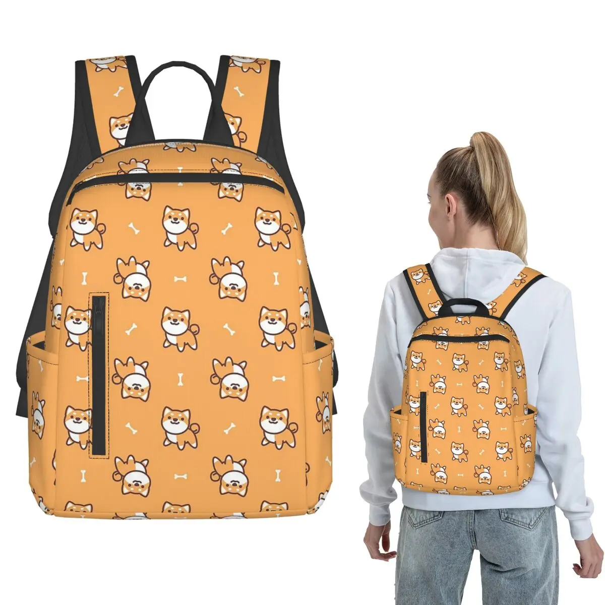 Shiba Inu And Bone Cartoon Pattern Backpack Daypack Kids BookBag School Bag Shoulder Bags for Men Women
Shiba Inu And Bone Cartoon Pattern Backpack Daypack Kids BookBag School Bag Shoulder Bags for Men Women